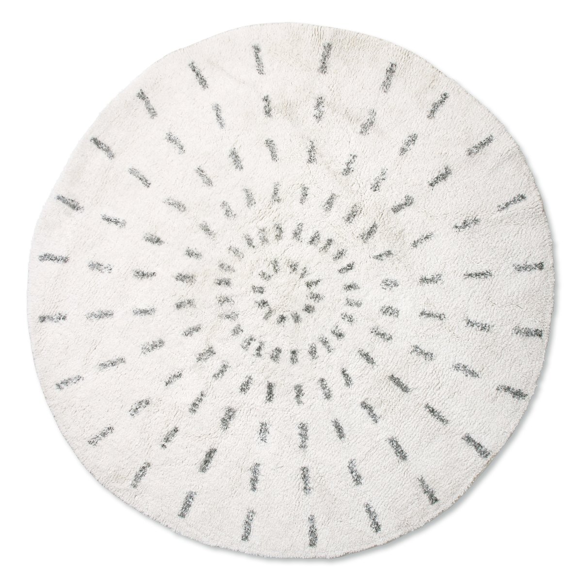 Swirl kylpyhuonematto Ø 120 cm Musta-valkoinen