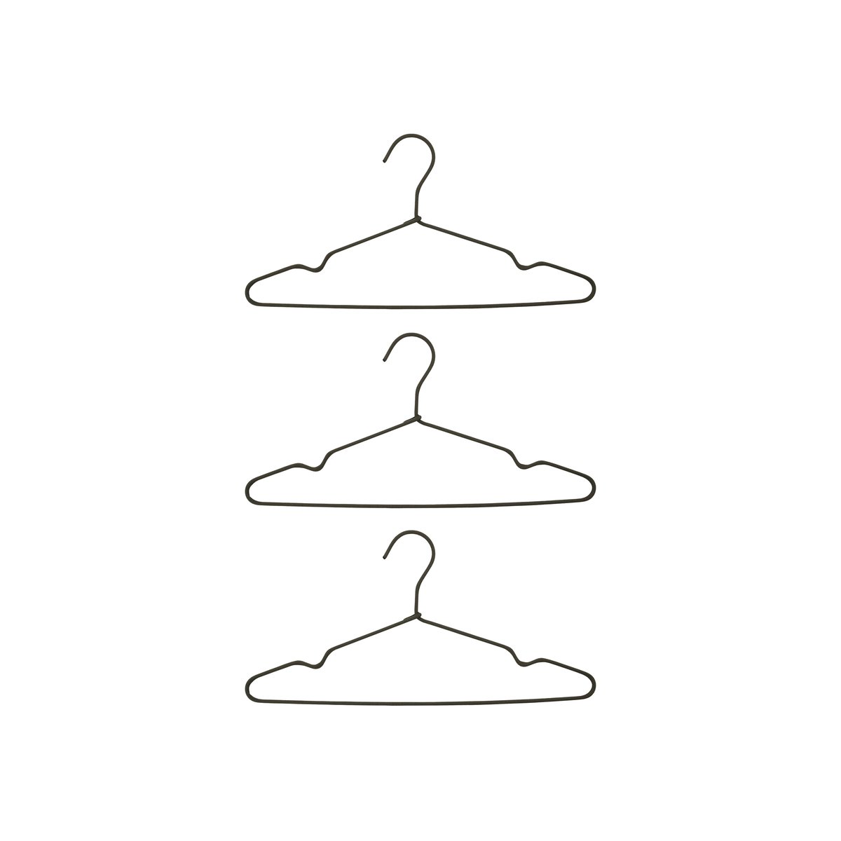 Wire vaateripustin, 3-pakkaus Tummanharmaa