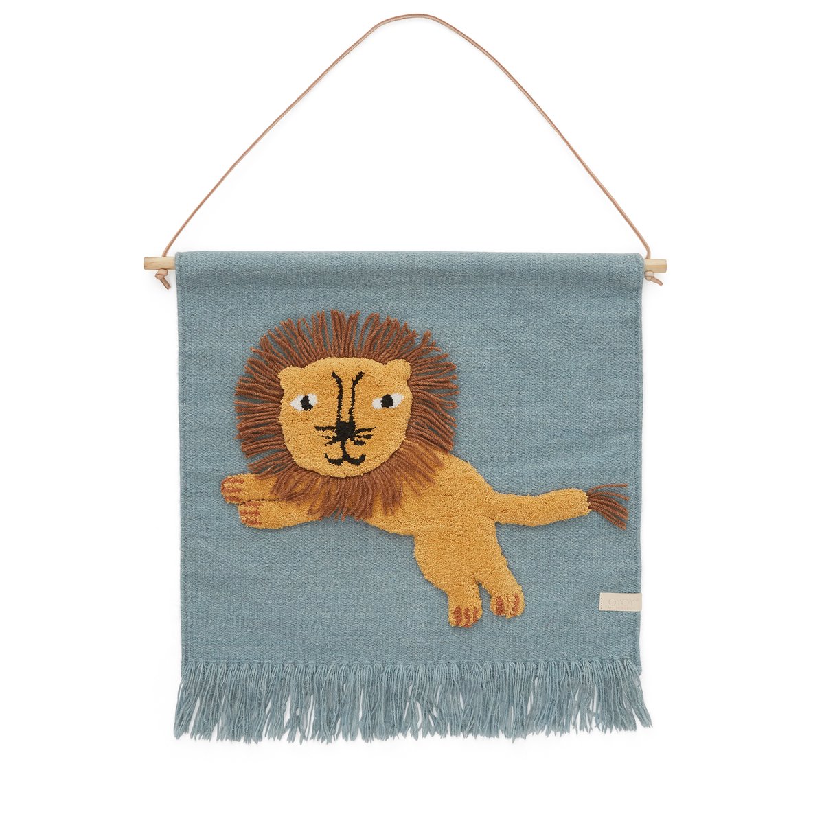 Jumping Lion -seinäkoriste 52x55 cm Sininen