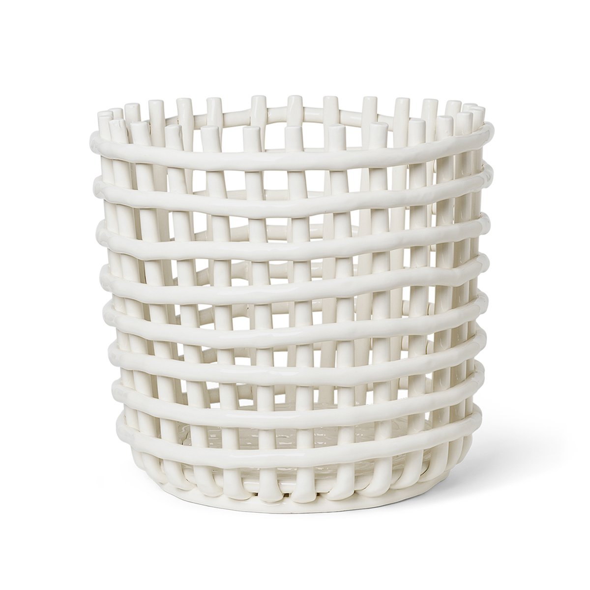 Ceramic letitetty kori Ø35 cm Off white