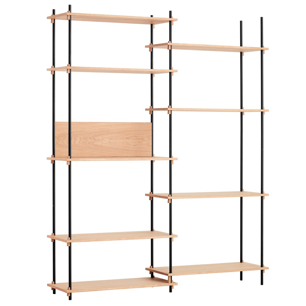 Moebe shelving system tall double Oak