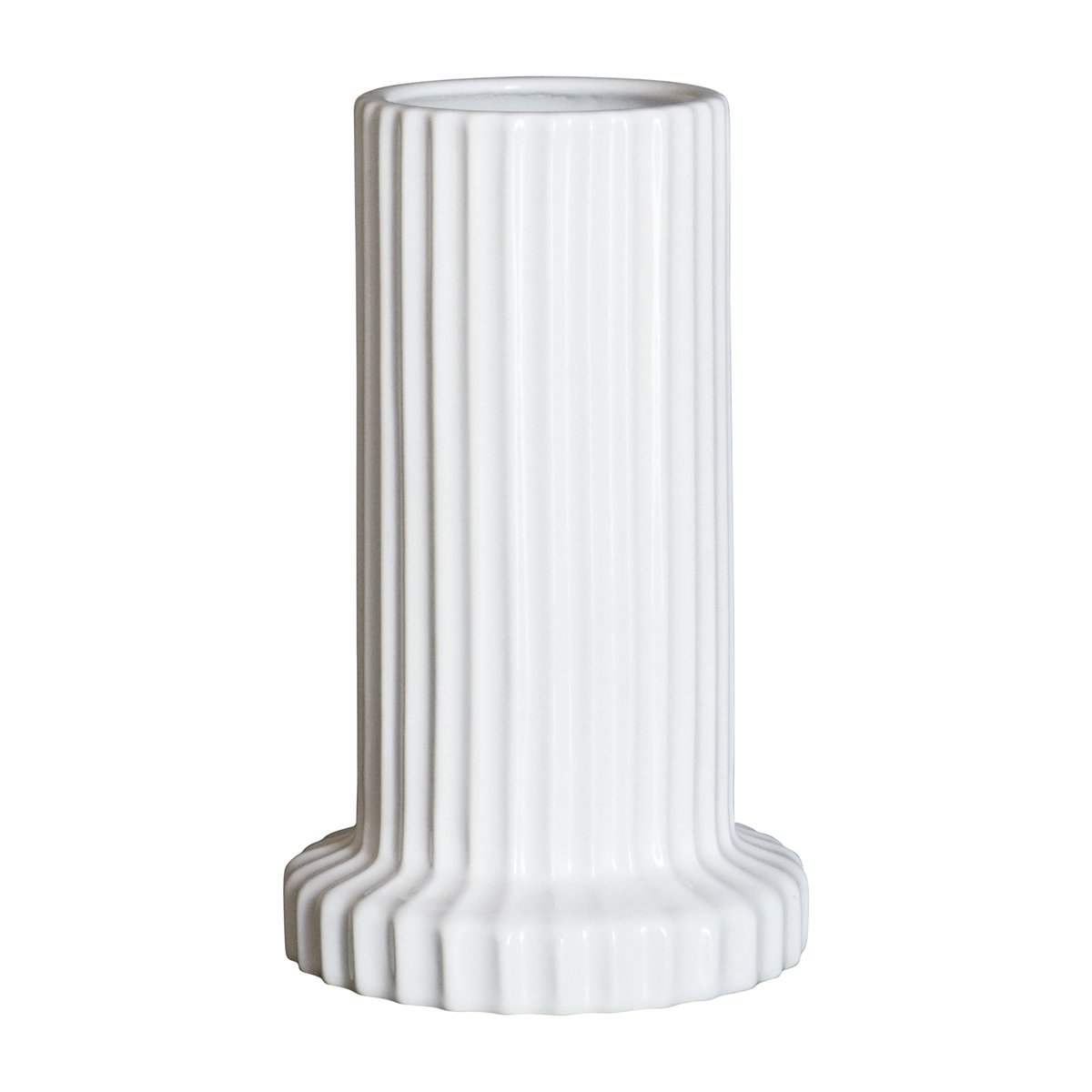 Stripe maljakko 18 cm Shiny white