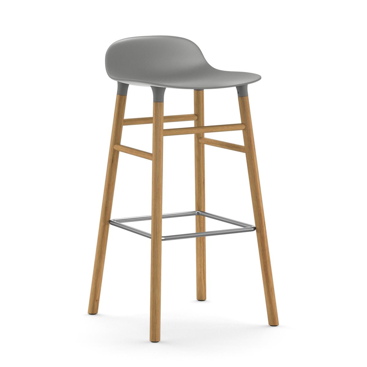 Form baarituoli tammijalat 75 cm harmaa