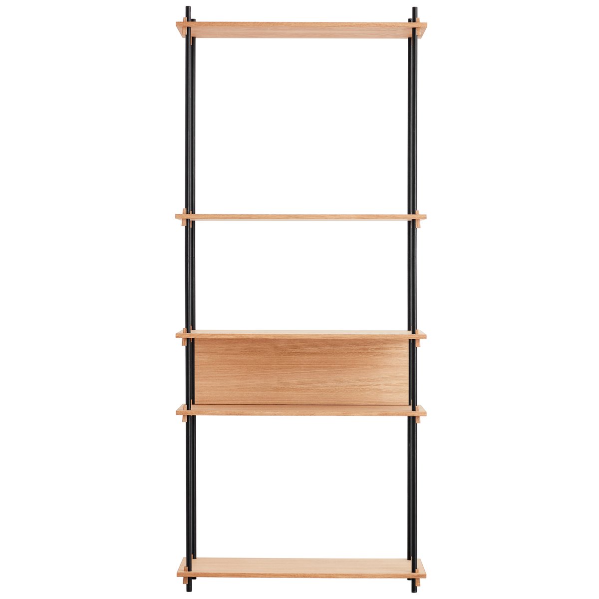 Moebe shelving system tall single Oak