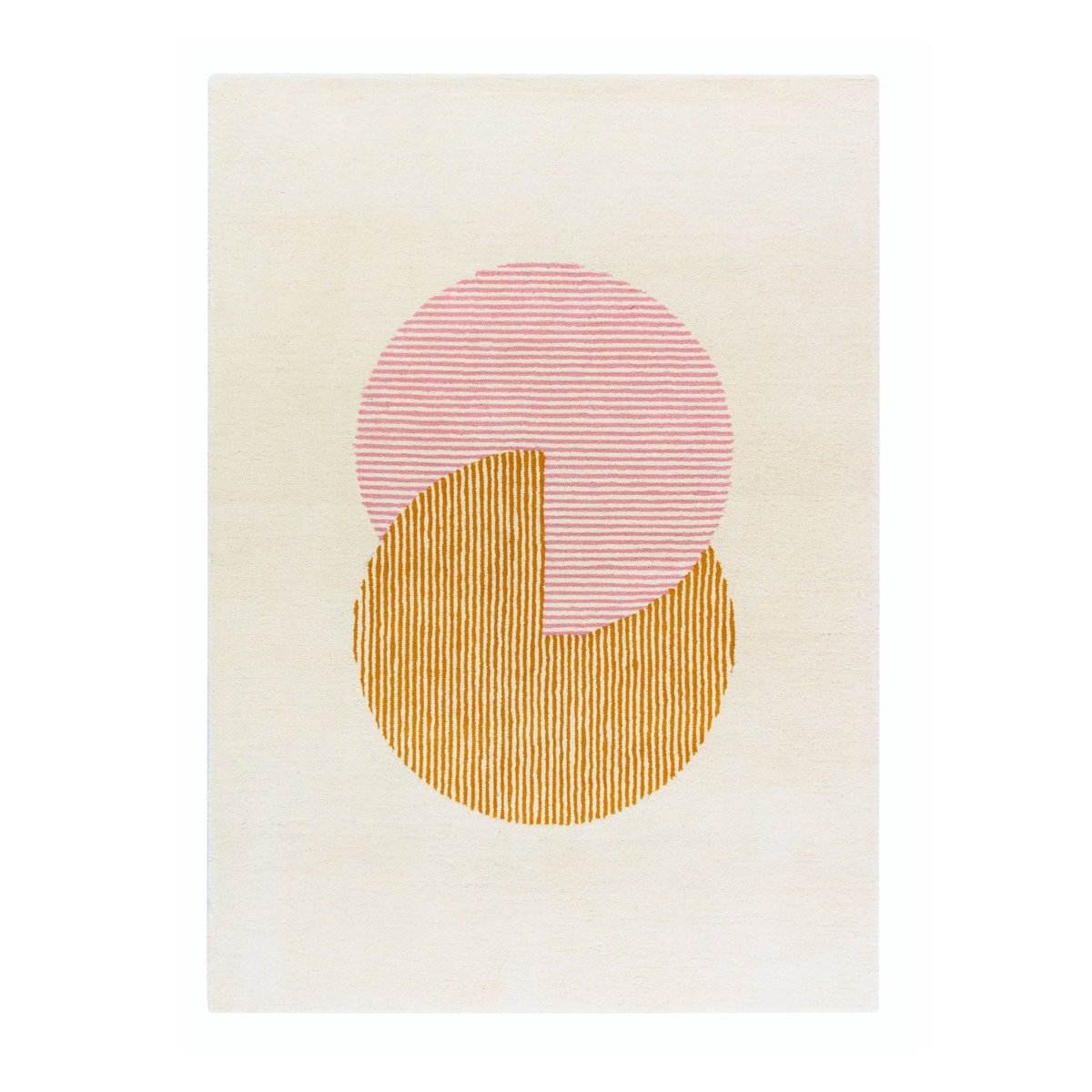 Circles-villamatto, vaaleanpunainen 170x240 cm