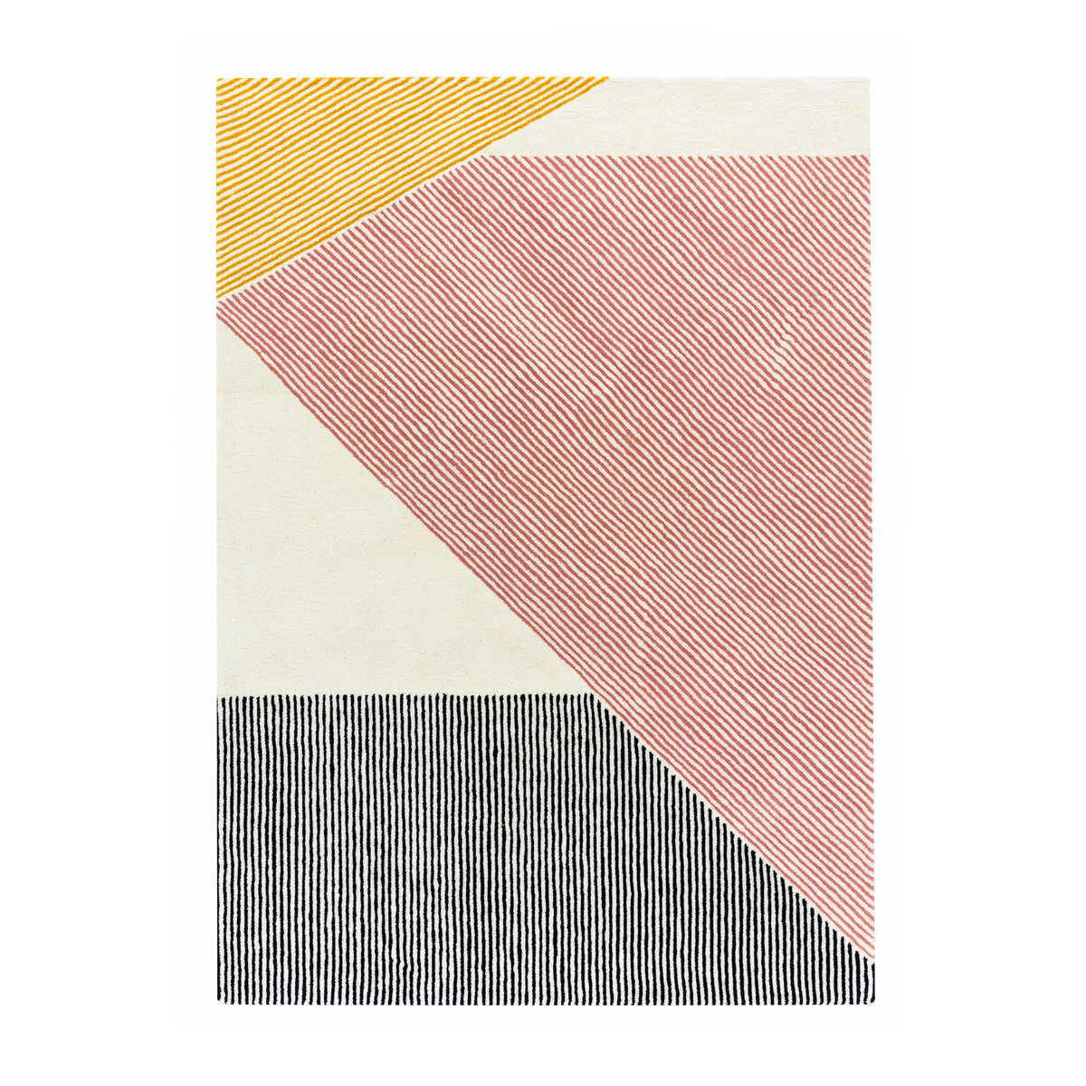 Stripes-villamatto, vaaleanpunainen 170x240 cm