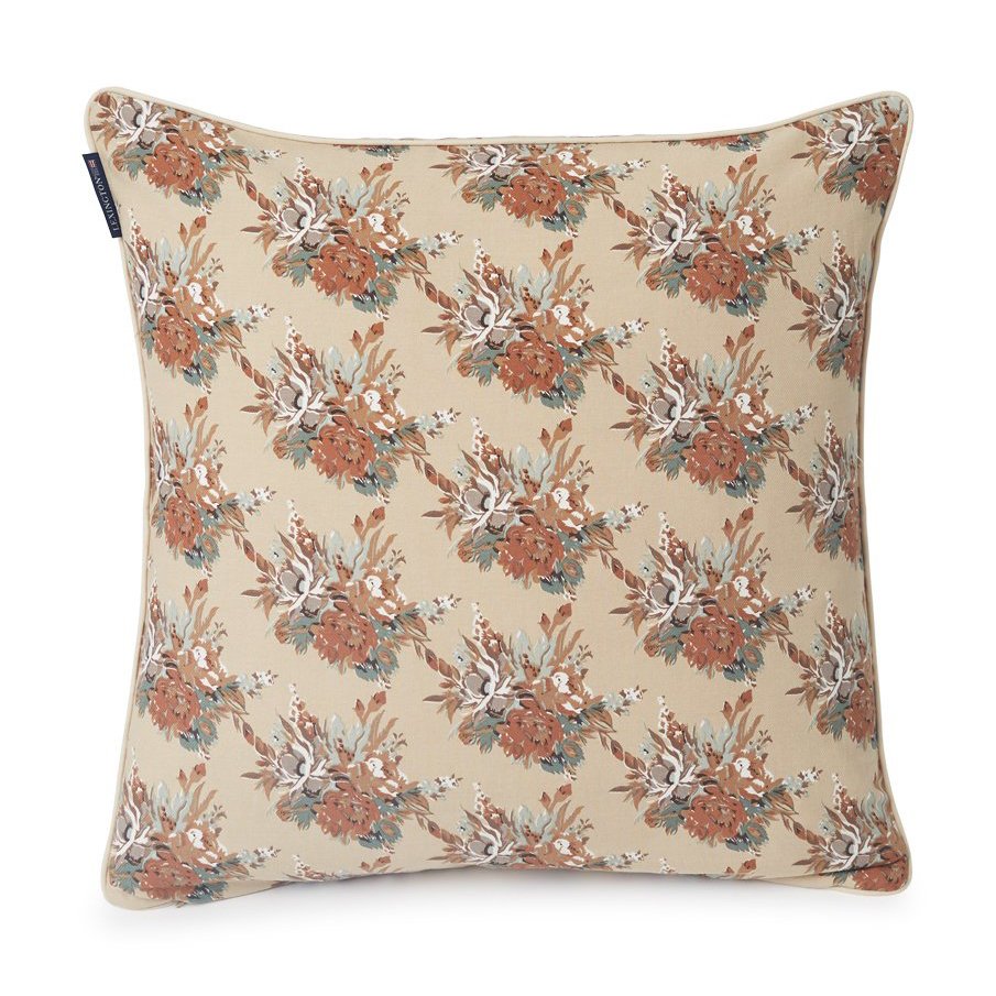 Printed Multi Flower Twill -tyynynpäällinen 50 x 50 cm Vaaleanbeige-multi