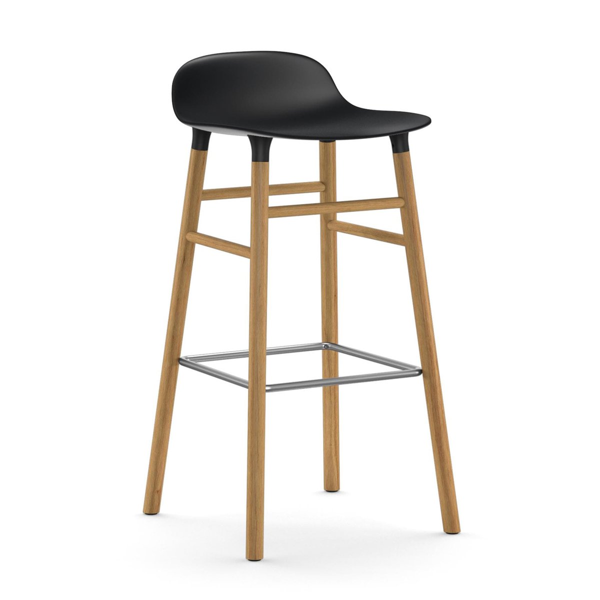 Form baarituoli tammijalat 75 cm musta