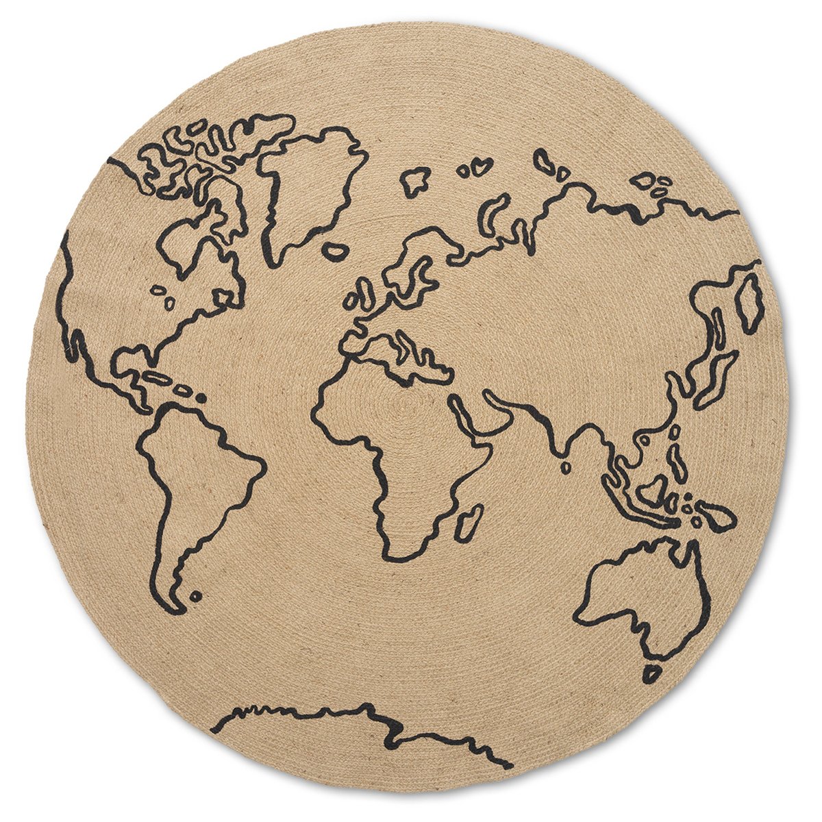 World juuttimatto large Ø130 cm Beige