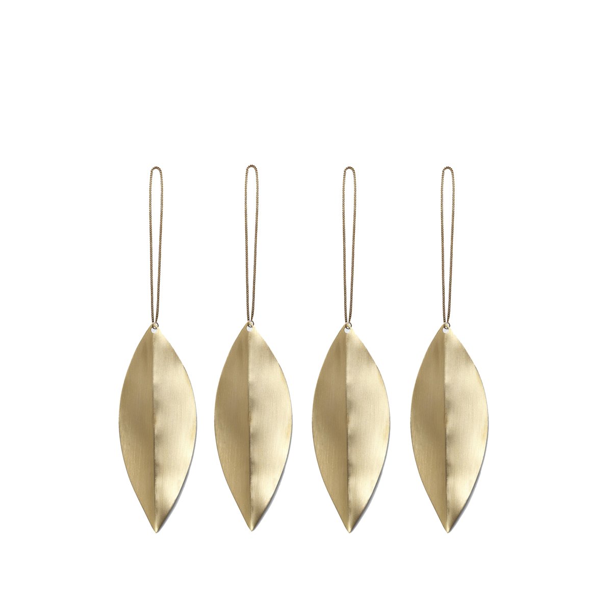 Leaf brass joulukuusenkoriste 4 kpl