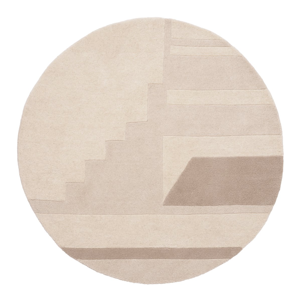 Line villamatto Ø 140 cm Beige-ruskea