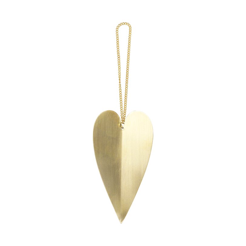 Heart brass -joulukuusenkoriste 4-pakkaus